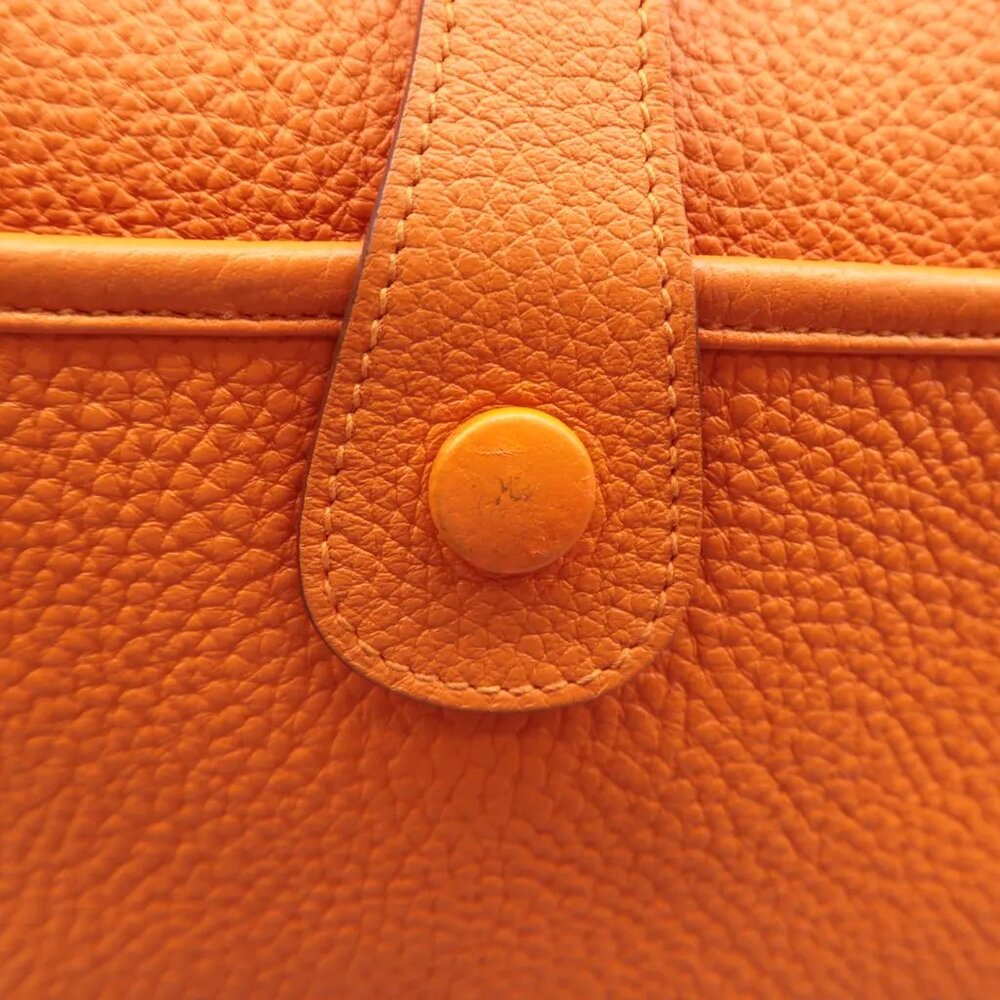 100% Authentic Hermes Evelyne Orange Leather Shoulder bag - Picture 9 of 12